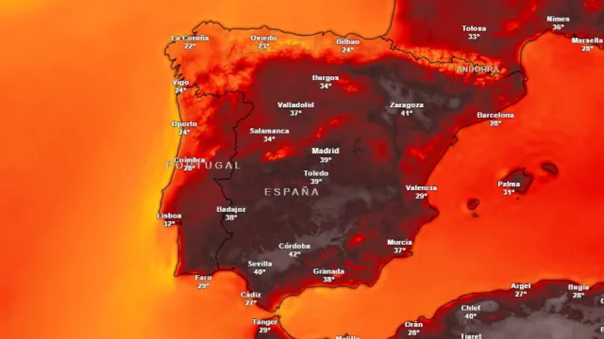 Spain Heatwave Red Warnings High Temperatures