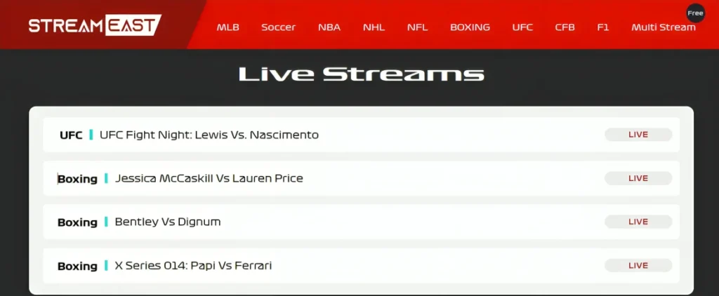 Stream East App