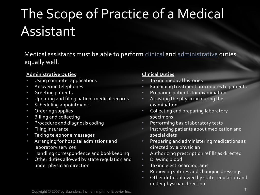 Scope of Practice for Medical Assistants