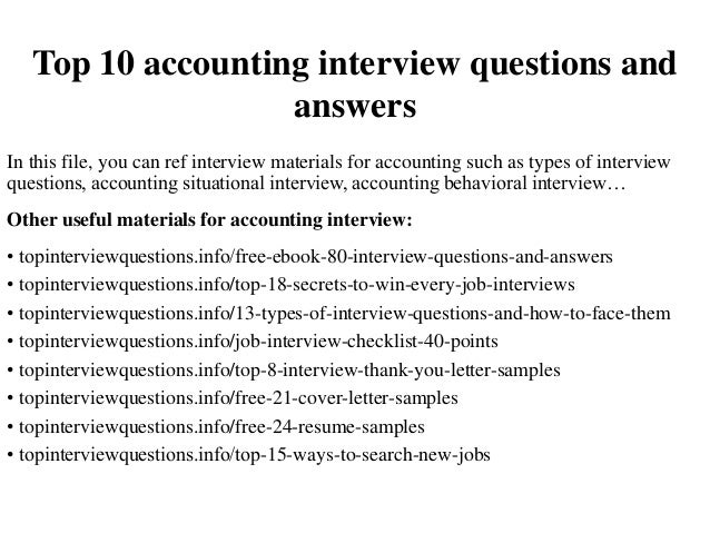 Accounting Interview Questions with Answers Pdf
