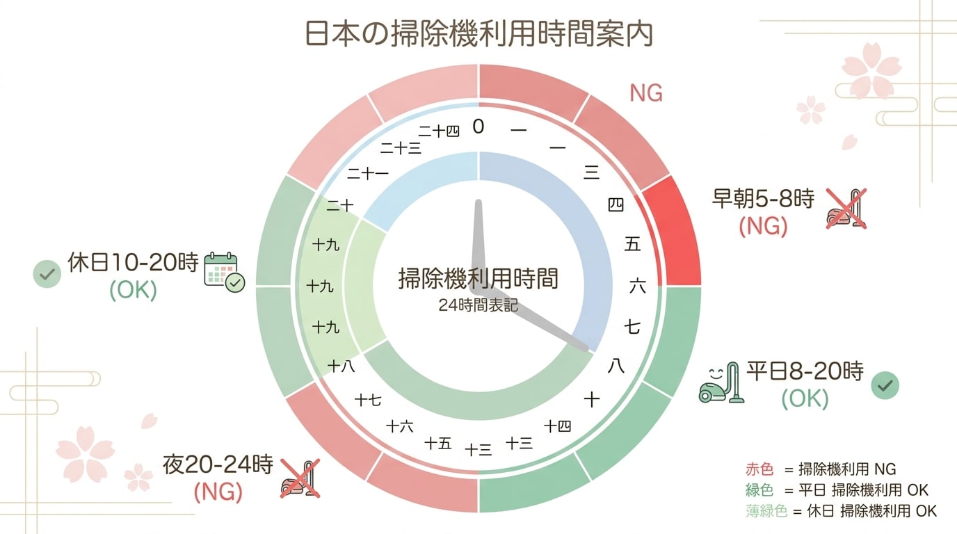 掃除機は何時まで？夜8時以降は非常識かアパート苦情の境界線