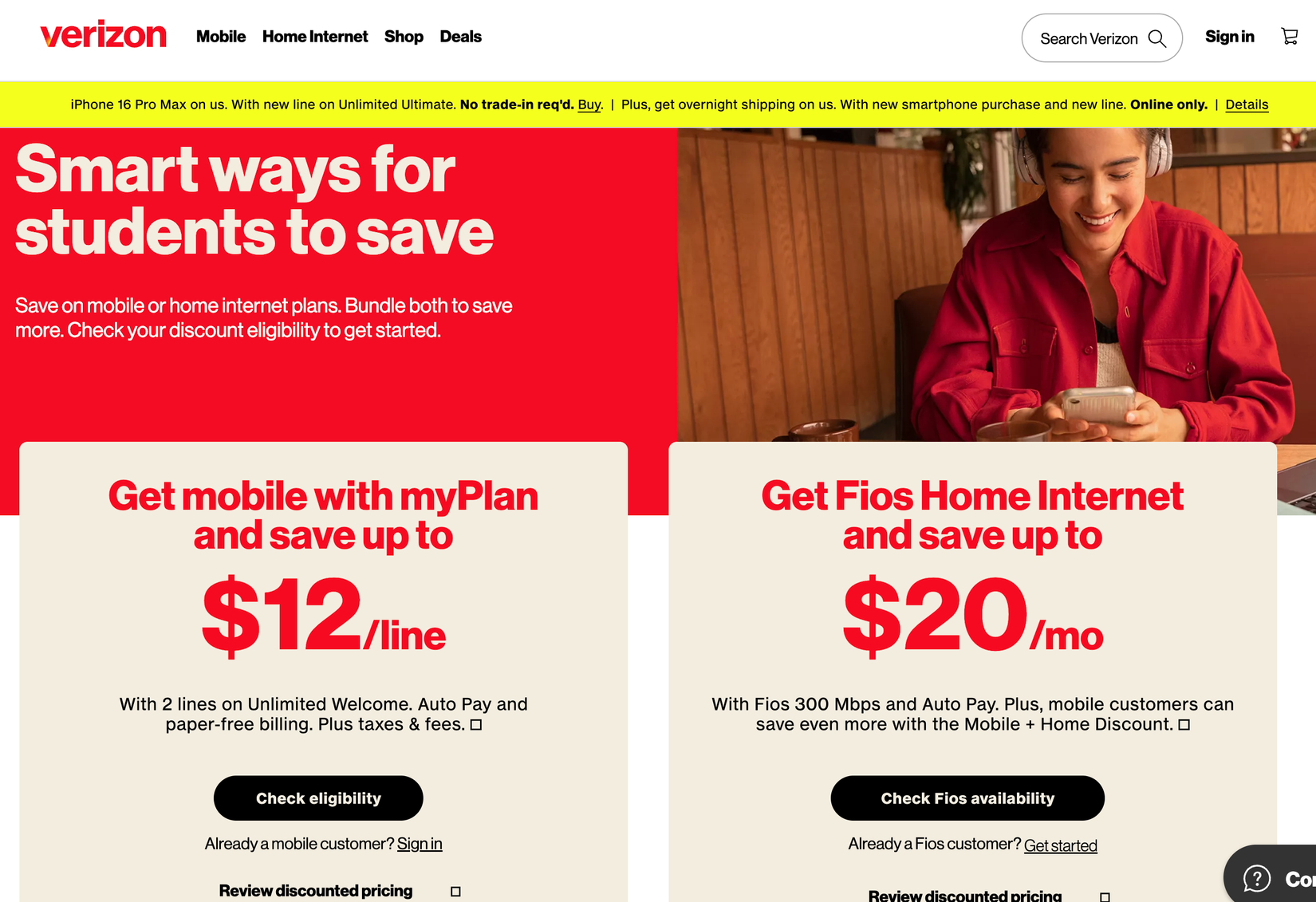 Does Verizon Offer Student Discount