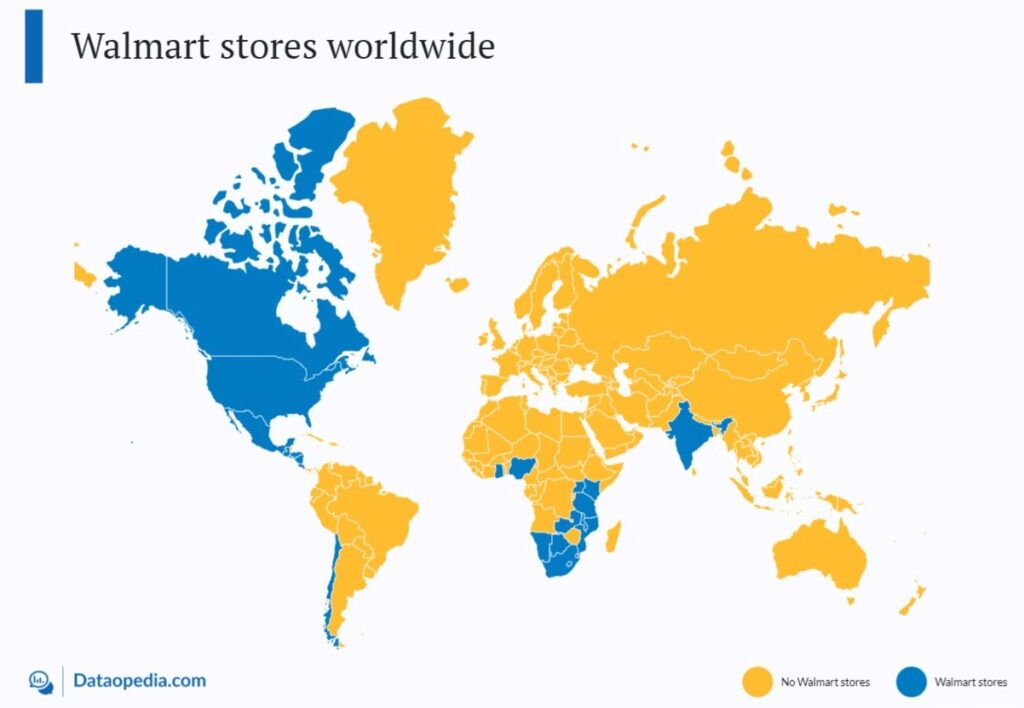Countries with a Walmart