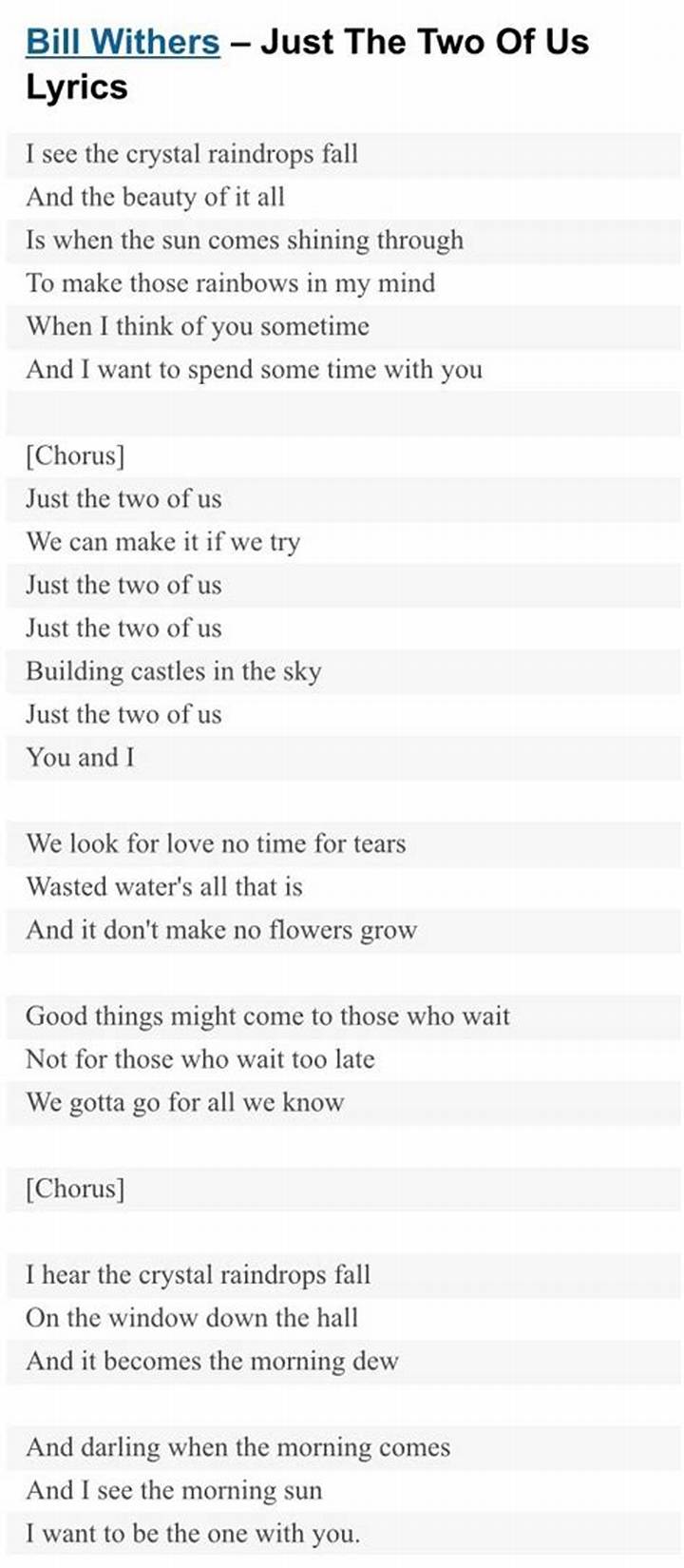 Just the Two of Us Lyrics: Meaning, Context, and Where to Find Them