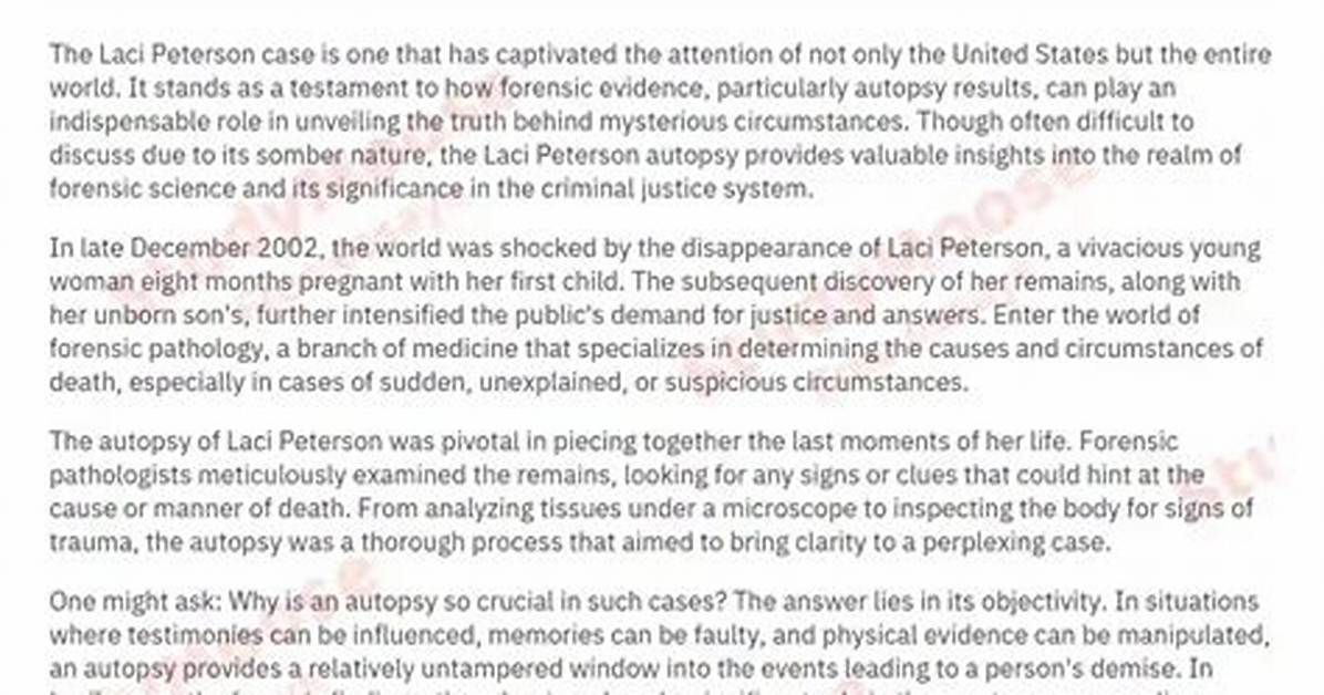 Unraveling the Mystery of Laci Peterson's Corpse